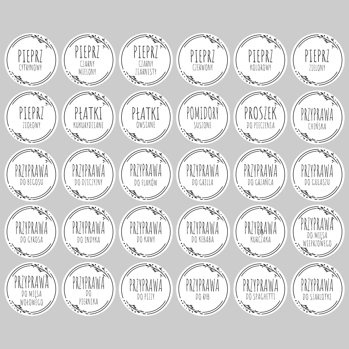 etykiety na słoiczki soda sól vegeta